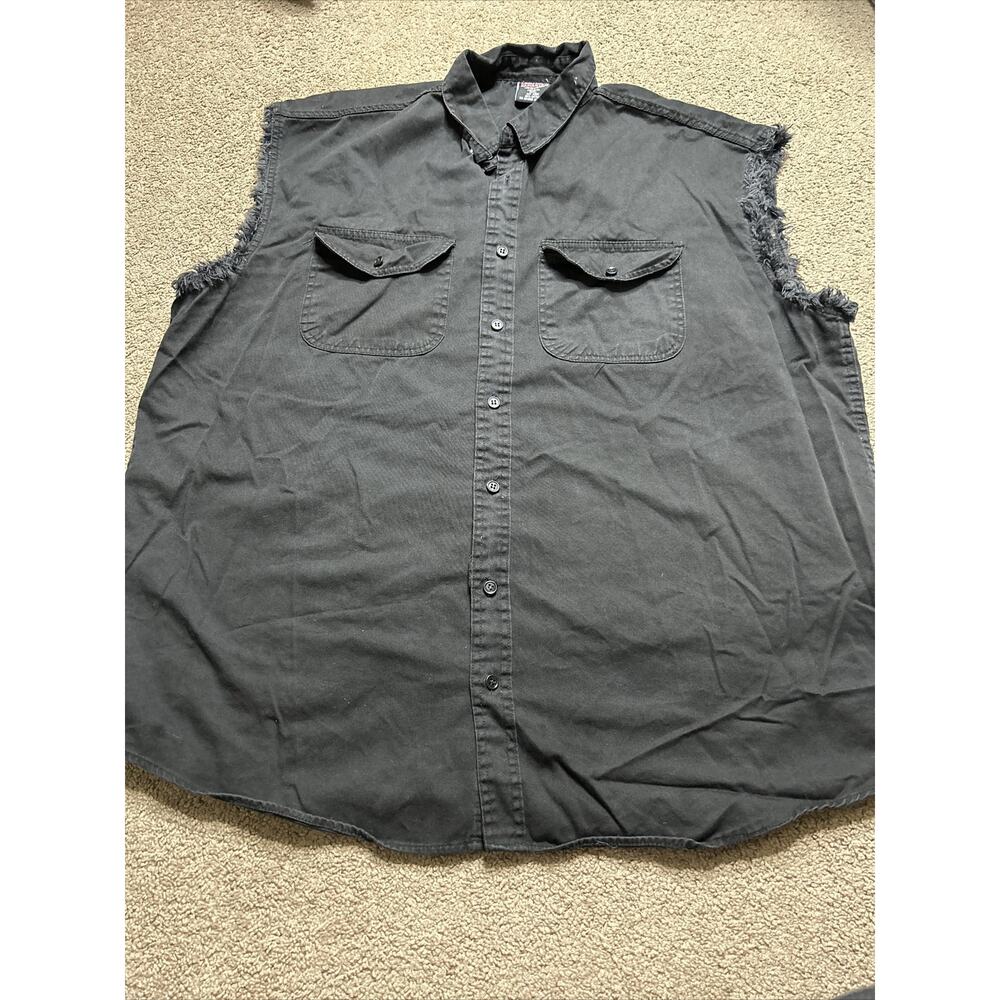 Men’s 5XL Revolution Gear Sleeveless Black Biker Motorcycle Vest